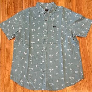 Matrix Men's Teal Palm Print Shirt